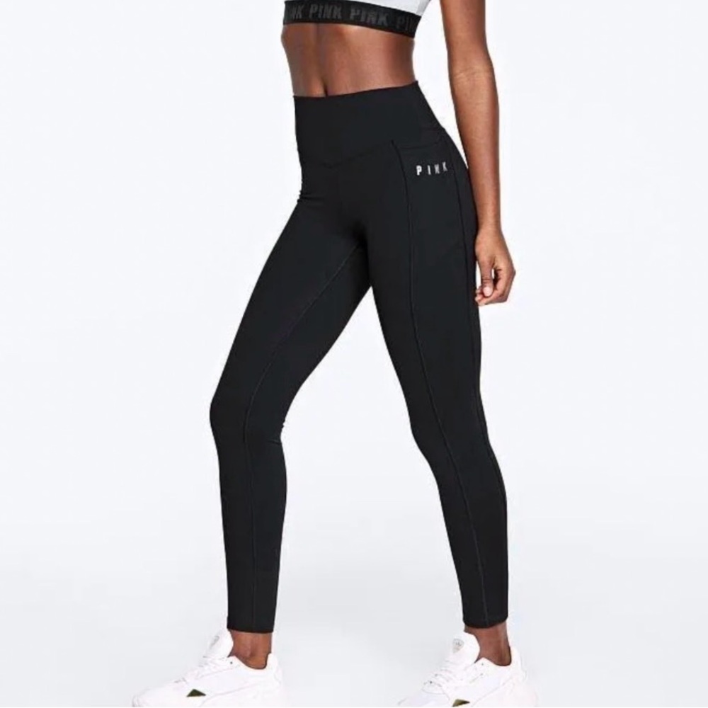 Pink Victorias secret ultimate black leggings medium NWT     2 pair